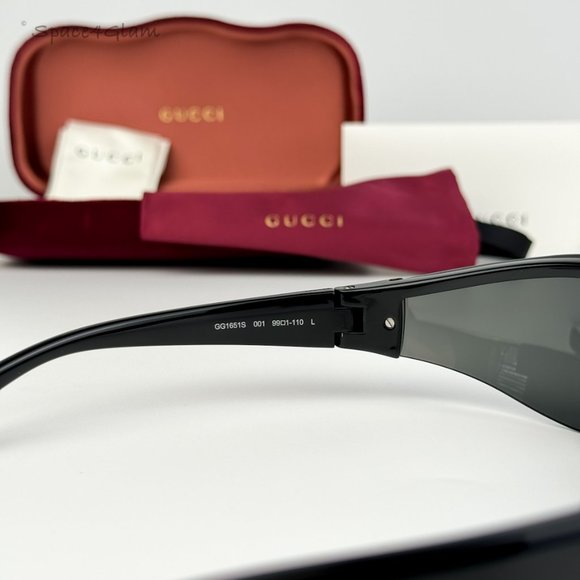 BRAND NEW Gucci GG1651S 001 Black Grey Unisex Mask Sunglasses GG 1651S main image 5